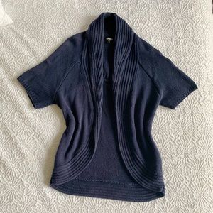 Express navy short sleeve cable knit cardigan!